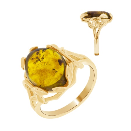 Купить оптом кольцо из серебра с янтарём 1320481929 от Krasnoe