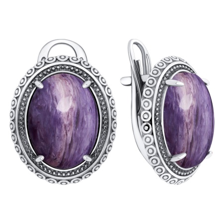 Купить оптом серьги из серебра с чароитами 2310465773 от Krasnoe