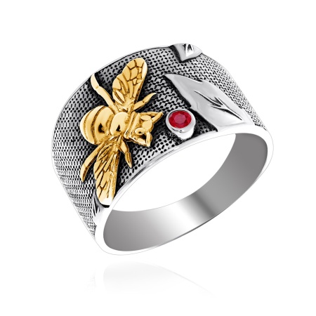 Купить оптом кольцо из серебра с натуральным корундом 1317161771-37 от Krasnoe