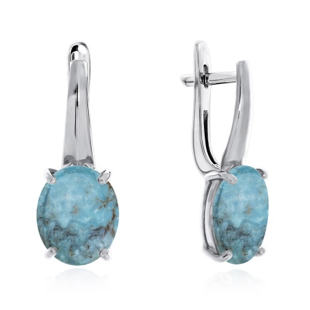Купить оптом серьги из серебра с бирюзой 2340310137 от Krasnoe