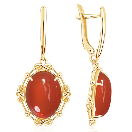 Купить оптом серьги из серебра с сердоликами 2318685098 от Krasnoe