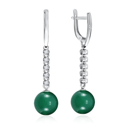 Купить оптом серьги из серебра с агатами и фианитами 2340391042л-60 от Krasnoe