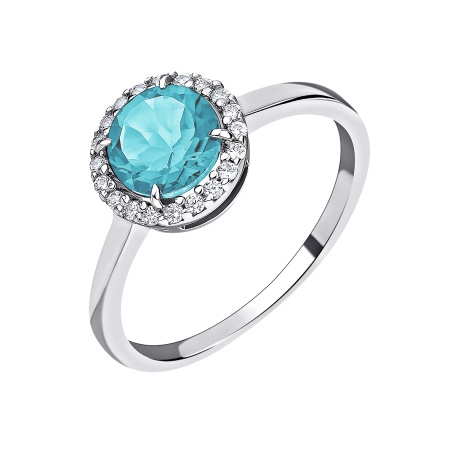 Купить оптом кольцо из серебра с топазом и фианитами 1340071972л от Krasnoe