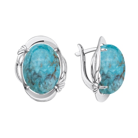 Купить оптом серьги из серебра с бирюзой 2340311775 от Krasnoe