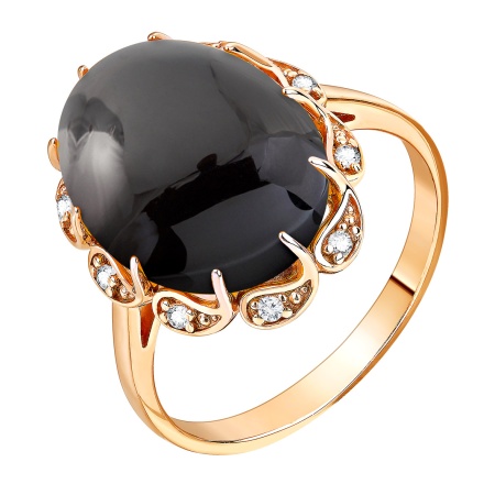 Купить оптом кольцо из серебра с агатом и фианитами 1320395114л-20 от Krasnoe