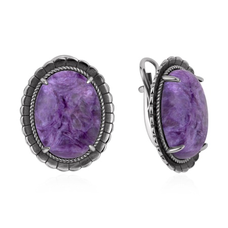 Купить оптом серьги из серебра с чароитами 2310466361 от Krasnoe