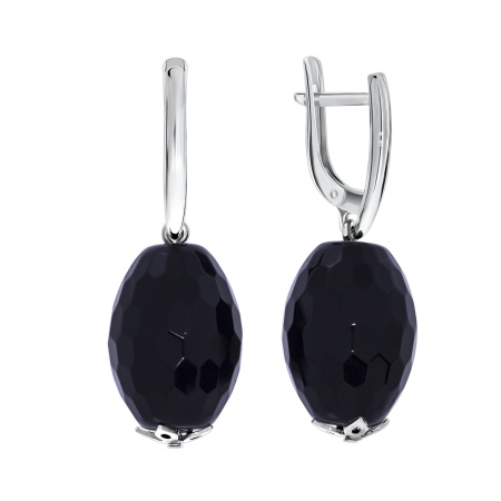 Купить оптом серьги из серебра с ониксами 2340430306 от Krasnoe