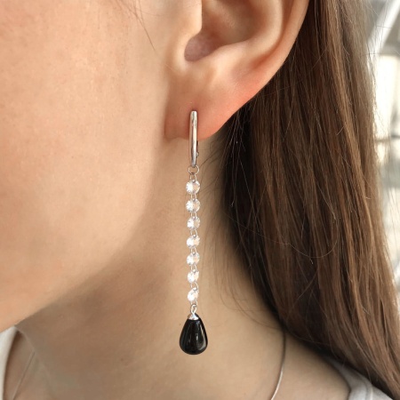 Купить оптом серьги из серебра с агатами и фианитами 2340390613-20 от Krasnoe