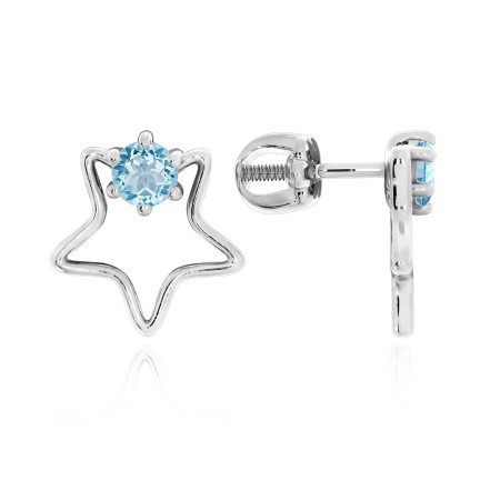 Купить оптом пусеты из серебра с топазами П340071240 от Krasnoe