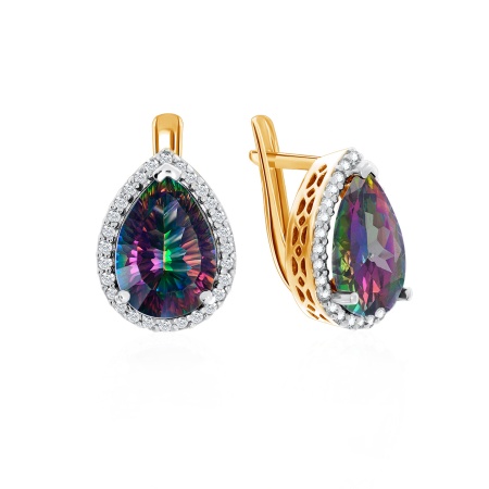 Купить оптом серьги из серебра с топазами и фианитами 2320700902л-1 от Krasnoe