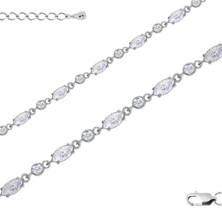 Купить оптом браслет из серебра с фианитами 4340202510л-19 от Krasnoe