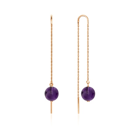 Купить оптом серьги из серебра с аметистами 2320060711-2-1 от Krasnoe