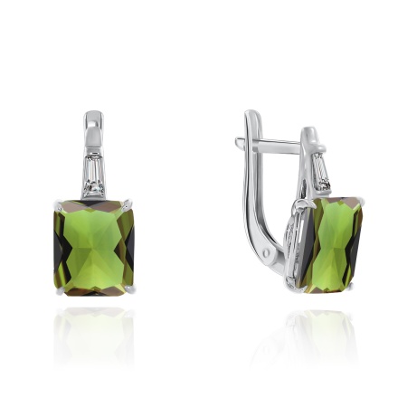 Купить оптом серьги из серебра с фианитами и кристалл ювелирныйами 2340290278-98 от Krasnoe