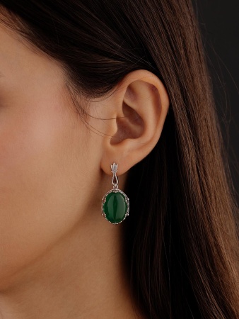 Купить оптом серьги из серебра с агатами 2340395729-60 от Krasnoe