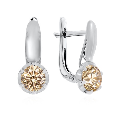 Купить оптом серьги из серебра с муассанитами 2340970481-39 от Krasnoe