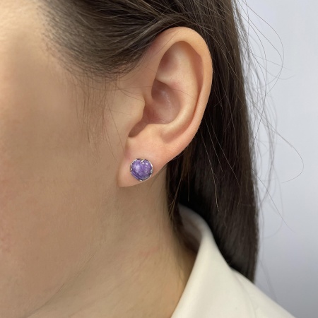 Купить оптом пусеты из серебра с чароитами 2340461222 от Krasnoe