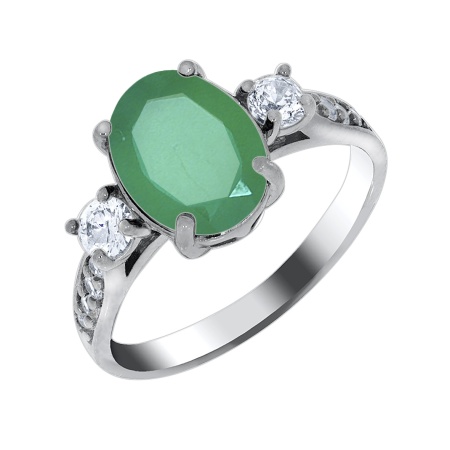 Купить оптом кольцо из серебра с агатом и фианитами 1340390188л-60 от Krasnoe