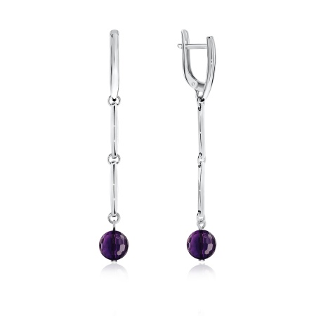 Купить оптом серьги из серебра с аметистами 2340060747-95 от Krasnoe