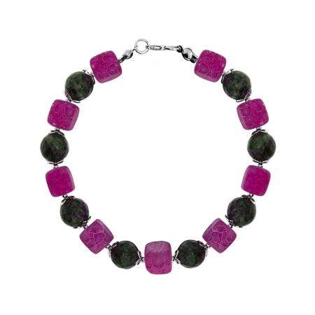 Купить оптом браслет из серебра с агатами и цоизитами 4340596128-1-20 от Krasnoe