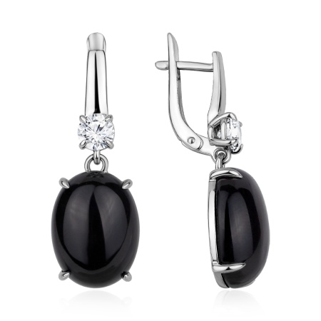 Купить оптом серьги из серебра с агатами и фианитами 2340390339-2-20 от Krasnoe