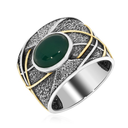 Купить оптом кольцо из серебра с агатом 1317392400-60 от Krasnoe