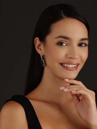 Купить оптом серьги из серебра с агатами 2310390963-20 от Krasnoe