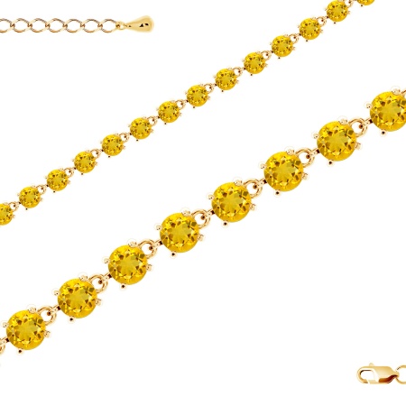 Купить оптом браслет из серебра с цитринами 4320112500-17 от Krasnoe