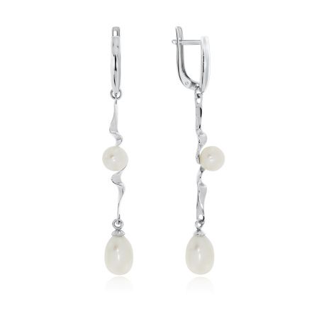 Купить оптом серьги из серебра с жемчугом и жемчугом 2340050816 от Krasnoe