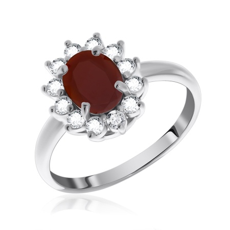 Купить оптом кольцо из серебра с агатом и фианитами 1340390216л-31 от Krasnoe