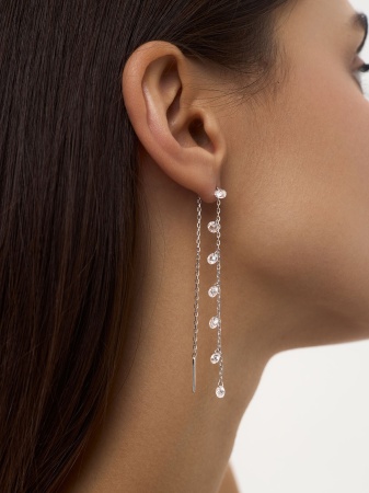 Купить оптом серьги из серебра с фианитами 2340202240-13 от Krasnoe