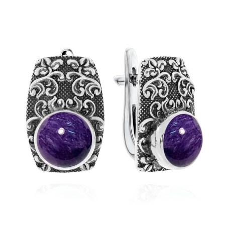 Купить оптом серьги из серебра с чароитами 2310461366 от Krasnoe