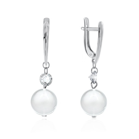 Купить оптом серьги из серебра с фианитами и хрусталём 2340520625-1 от Krasnoe