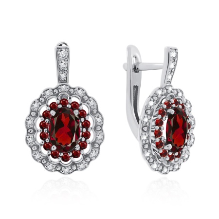 Купить оптом серьги из серебра с фианитами 2340201805-31 от Krasnoe