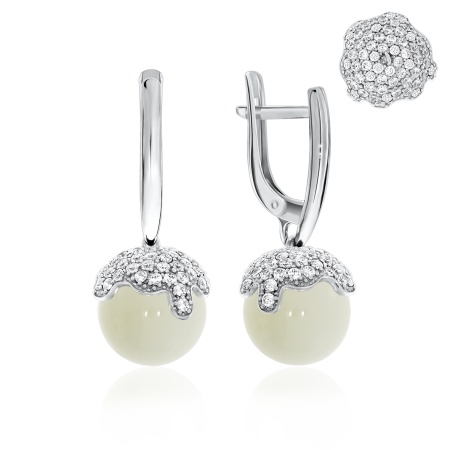 Купить оптом серьги из серебра с агатами и фианитами 2340390849л-10 от Krasnoe