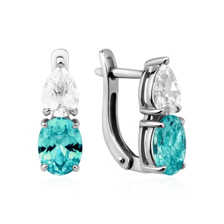 Купить оптом серьги из серебра с фианитами и ситаллами 2340871812-78 от Krasnoe