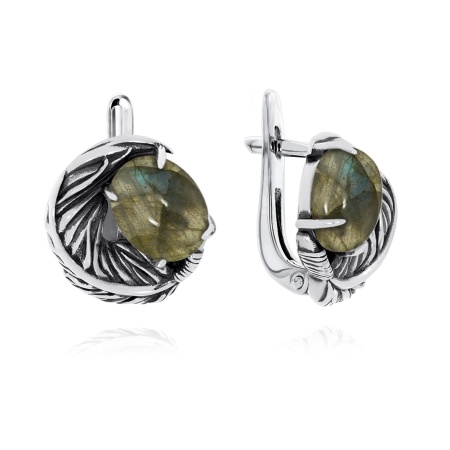 Купить оптом серьги из серебра с лабрадоритами 2340Л01601 от Krasnoe