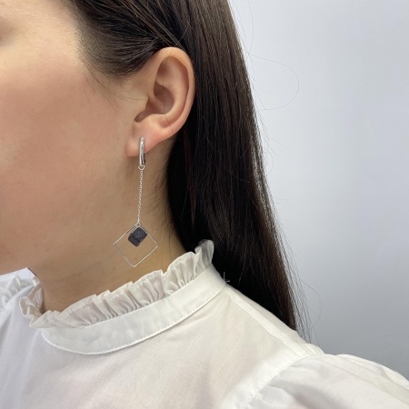 Купить оптом серьги из серебра с синтетическими авантюринами 2340361004-80 от Krasnoe