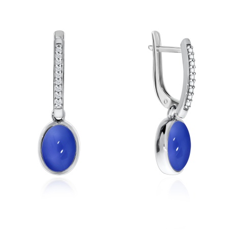 Купить оптом серьги из серебра с халцедонами и фианитами 2340600375л-82 от Krasnoe