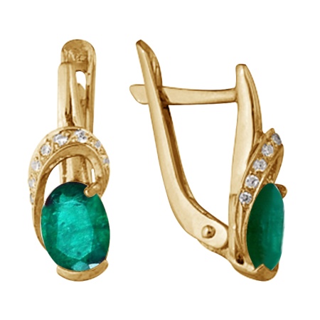 Купить оптом серьги из серебра с изумрудом 3012013224 от Krasnoe