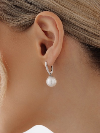 Купить оптом серьги из серебра с жемчугами 2340240821 от Krasnoe