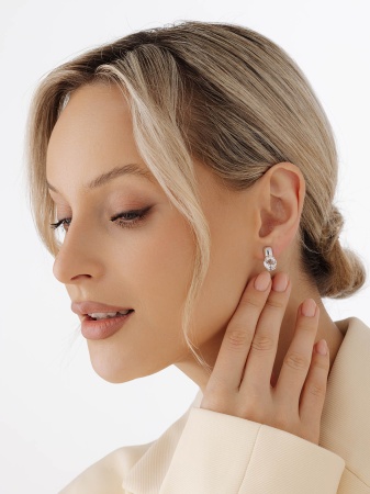 Купить оптом серьги из серебра с хрусталём 2340521117 от Krasnoe