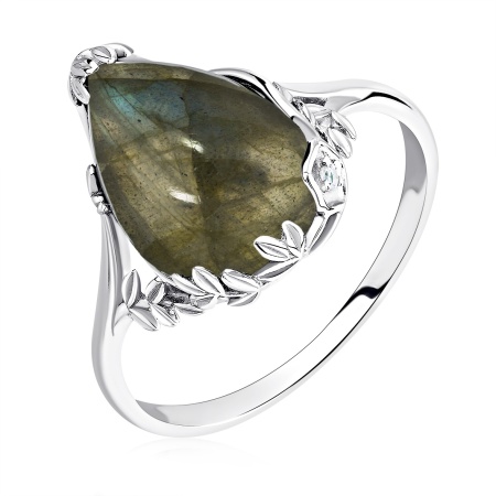 Купить оптом кольцо из серебра с фианитом и лабрадоритом 1340Л05052 от Krasnoe