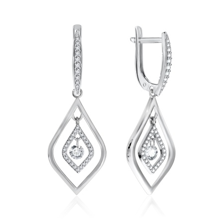 Купить оптом серьги из серебра с фианитами 2340200773л от Krasnoe