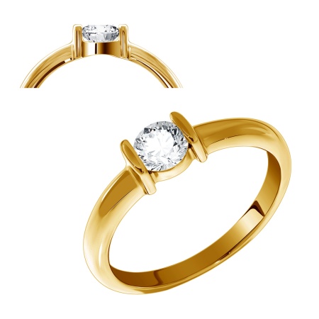 Купить оптом кольцо из серебра с фианитами 1320200195 от Krasnoe