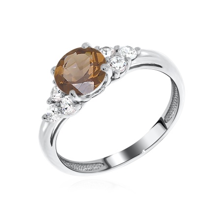 Купить оптом кольцо из серебра с топазом и фианитами 1340780997 от Krasnoe