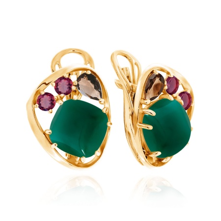 Купить оптом серьги из серебра с агатами и фианитами 2320391169-60 от Krasnoe