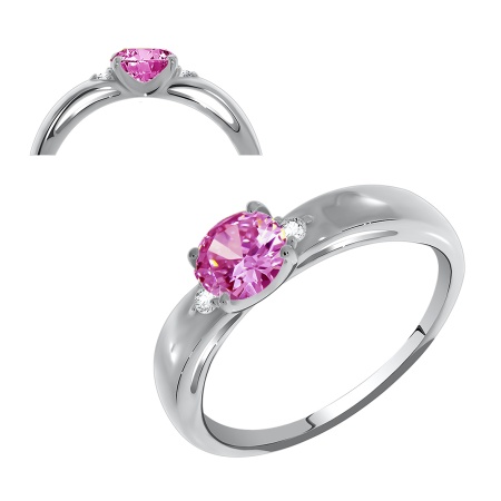 Купить оптом кольцо из серебра с топазом и фианитами 1340700259-30 от Krasnoe