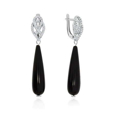 Купить оптом серьги из серебра с агатами и фианитами 2340390787л-20 от Krasnoe