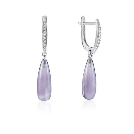 Купить оптом серьги из серебра с аметистами и фианитами 2340060336л от Krasnoe