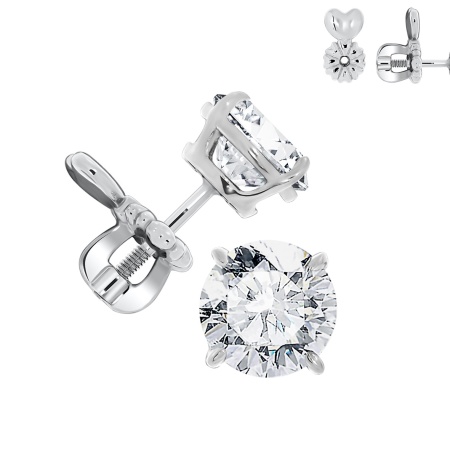 Купить оптом пусеты из серебра с фианитами П340203180-3-1 от Krasnoe